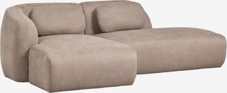 Sklum Sof&aacute; Modular Chaise Longue Izquierdo De 2 Piezas Con Div&aacute;n Derecho En Chenilla Coquette Sklum