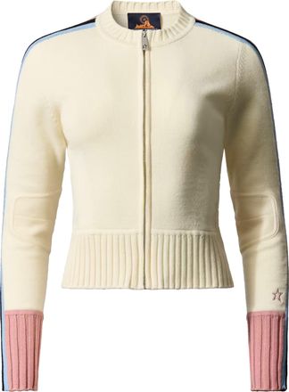 Perfect Moment Neutral Striped Ribbed Knit Trekking Cardigan