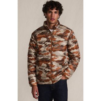 Lands End Wanderweight Ultralight Packable Down Jacket in Warm Cinnamon Camo at Nordstrom, Size Xx-Large