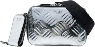 Prada Pre-owned Vintage Crossbody Bag - Dames - Pre-owned - Grijs - Maat: ONE Size Leer