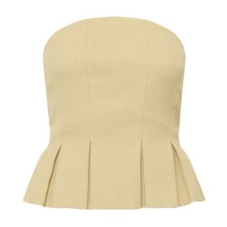 Gestuz Sleeveless Tops, female, Beige, Size: L Sleeveless Tops
