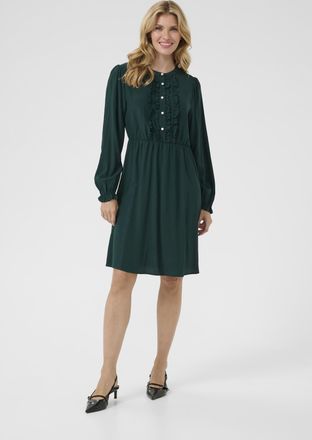 Cream Jurk Feminine Ponderosa Pine green