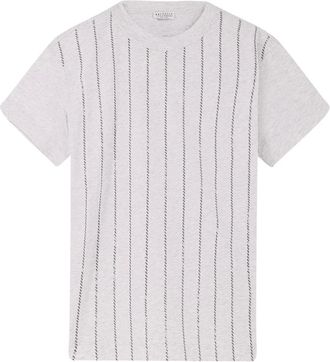 Brunello Cucinelli Tops, Dames, Grijs, XS, Katoen, Katoenen T-shirt