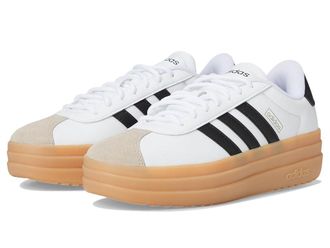 adidas VL Court Bold Womens Tennis Shoes White/Black/Wonder Beige : 9.5 B - Medium, Leather/Synthetic