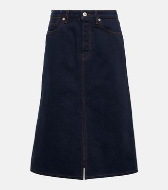 スカート Burberry Check wool cashmere scarf skirt Check Wool Cashmere Scarf Skirt in Currant - Women