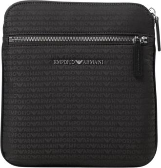 Emporio Armani Logo Crossbody Tas Stijlvol Ontwerp - Heren - Schoudertassen - Groen - ONE Size - Nylon - Tassen