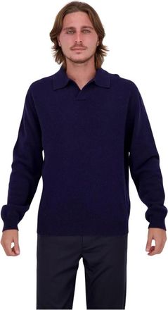 Daniele Fiesoli Polo Col Ouvert 0073 - Heren - Polos - Blauw - XL - Wol - Tops