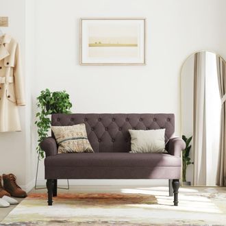 vidaXL Vidaxl - Banco Con Respaldo Tela Marr&oacute;n Oscuro 120x62x75,5 Cm