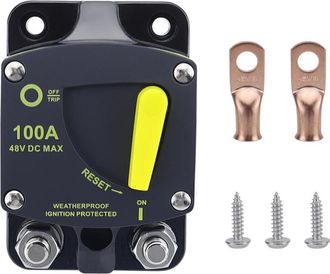 OEM Adecuado Para Disyuntores Marinos De 100 A, 12 V-48 V, Resistente Al Agua, Color Negro. Dimensiones: 3,46 X 2,28 X 1,77 Pulgadas