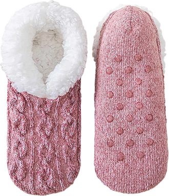 Generic CEWIFO Cuddly Socks Womens 39-42, Thick Fluffy Socks with Grippers, Soft Warm Winter Hut Socks, House Socks, Stopper Socks, Women Gift, Birthday, 1 Pa