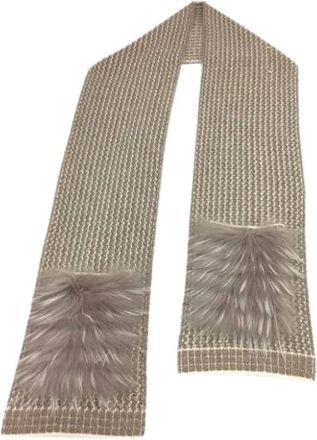 Louis Vuitton Pre-owned Scarves, female, Beige, Size: ONE SIZE Pre-owned Nylon Scarf