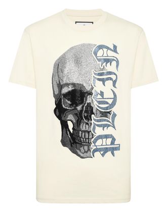 Philipp Plein Round Neck T-Shirt Gothic Plein Stones