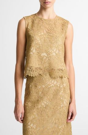 Vince Lace Shell in Soft Gold at Nordstrom, Size 10