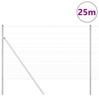 Berkfield Home Modern Field Fence 1.5x25 m Galvanised Steel in Silver
