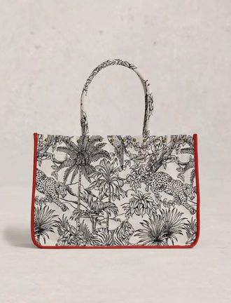 White Stuff Womens Jasmine Jacquard Tote Bag In Ivory Print