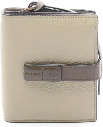 Loewe Gray Green Khaki Leather Wallet (Bi-Fold) (Pre-Owned)