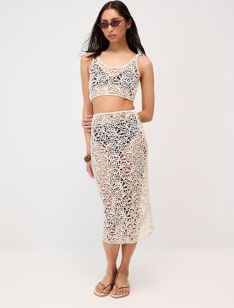 Twik Womens Crochet midi skirt
