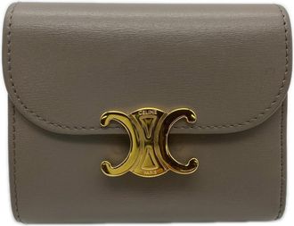 Celine Grayish Leather Wallet (Tri-Fold) (Pre-Owned)