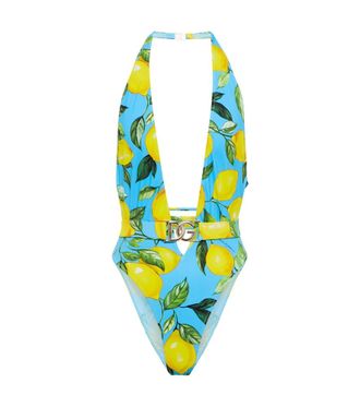 Dolce & Gabbana Printed halterneck swimsuit