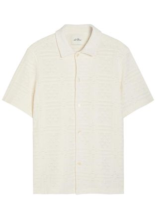 Les Deux Hector Pointelle Knit Shirt - Ecru - XL