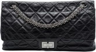Chanel Pre-owned Vintage Double Flap Shoulder Bag - Dames - Vintage Schoudertas - Zwart - ONE Size - Leer - Vintage