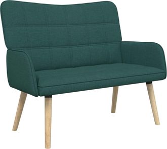 vidaXL Sof&aacute; De 2 Plazas Verde Oscuro 115 X 61 X 87 Cm Tela Vidaxl