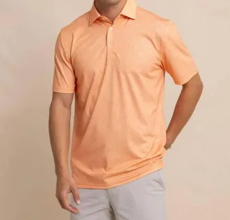 Southern Tide Driver Sunny Blooms Polo Shirt In Tangerine Orange