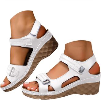 Generic Strappy Sandals for Women Dressy Summer 2026 Womens Open Toe Platform Orthopedic Sandal with Arch Support Casual Low Wedges Comfortable Walking Beach 