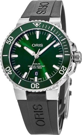 Oris Aquis Date Green Dial Rubber Strap Mens Watch 01 733 7766 4157-07 4 22 64FC
