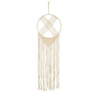 Nearly Natural 30-in Boho Chic Woven Dreamcatcher Macrame Wall Art D&eacute;cor in Cream at Nordstrom