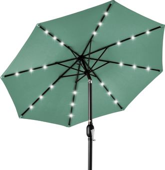 Best Choice Products 10ft Solar LED Lighted Patio Umbrella w/ Tilt Adjustment, UV-Resistant Fabric
