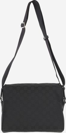 Gucci Mens Gg Medium Shoulder Bag Black Polyamide