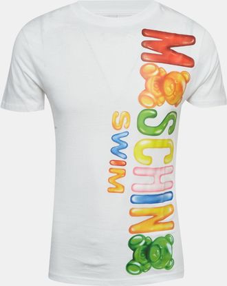 Moschino Swim White Gummy Bear Logo Print T-Shirt