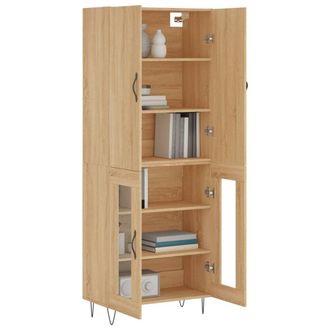 Berkfield Home Highboard Sonoma Oak 69.5x34x180 cm Engineered Wood in Light Tan