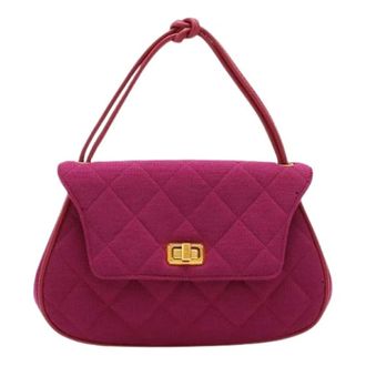 Chanel Pre-owned Handbags, female, Purple, Size: ONE SIZE Pre-owned Matelasse Cotton Handbag