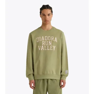 Diadora Run Valley Crew Sweatshirt In Sage Green