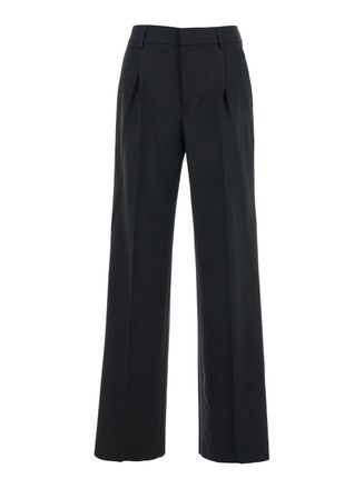 Pantaloni Torino lola Black Pants With High Waist And Pleated Details In Wool Stretch Woman