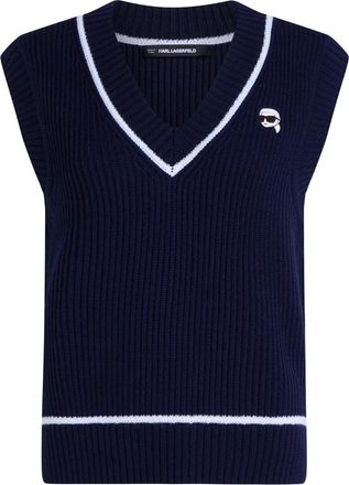 Karl Lagerfeld Canotta con applicazione Ikon - Blu