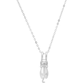 Queen Jewels Dangling Kitty Pendant Necklace in Silver at Nordstrom Rack