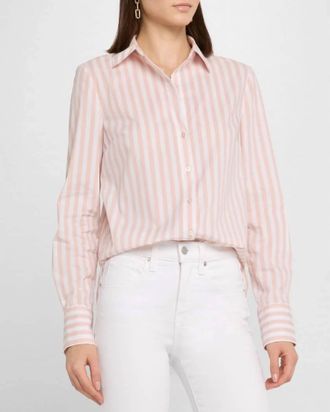 Veronica Beard Amelia Shirt In Pink Shell/white