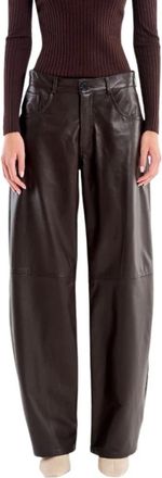 Vicolo Bruine Broek voor Vrouwen - Dames - Leren Broeken - Bruin - XS - Broeken