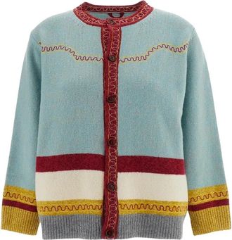 Bode Rock Candy Cardigan - Heren - Vesten - Veelkleurig - S - Wol - Truien & Vesten