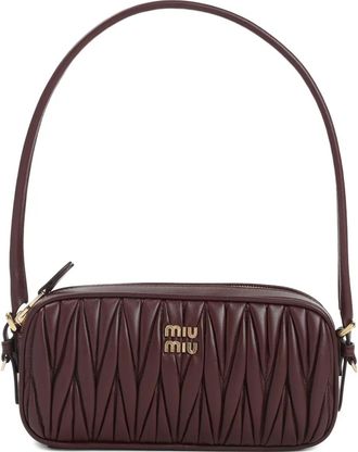 Miu Miu Borsa a spalla in pelle trapuntata - Marrone