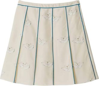 Burberry Silk Swan Pleated Skirt, Brand Size 12 ( US Size 10 )