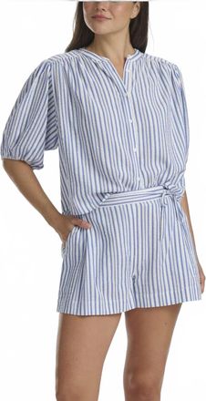Splendid Madelyn Stripe Short In White/azure