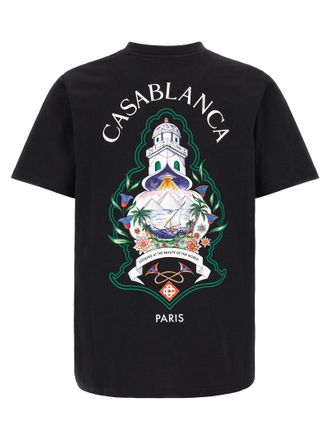 Casablanca Hotel Emblem Graphic Print T-shirt - Black