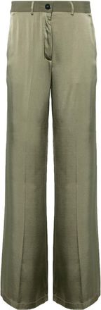 Forte_Forte satin palazzo pants - women - Silk/Elastane - III - Green