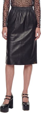 Chlo&eacute; Leather Knee-length Pencil Skirt