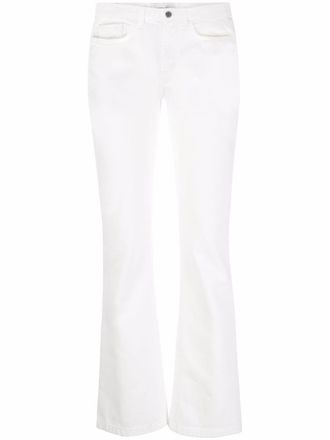 Alberta Ferretti slim fit trousers - women - Cotton/Cotton - 44 - White