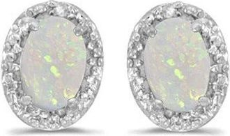 Allurez 14K Gold Diamond & Gemstone Earrings in 1.10Ct/opal/white Gold at Nordstrom